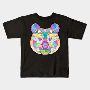 geometric brown bear Kids T-Shirt